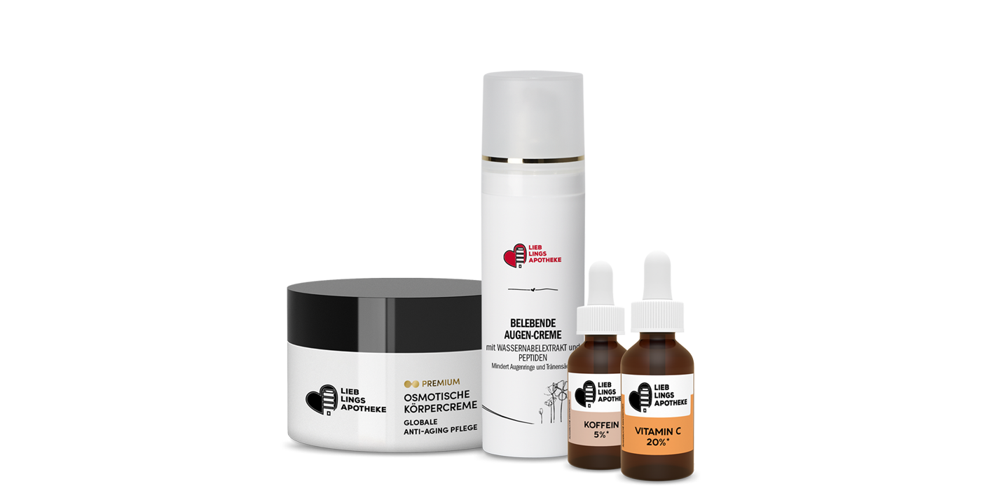 Bild_mit_4_Produkten_osmotische_koerpercreme_belebende_Augencreme_konzentrierter_Aktivstoff_Koffein_5_Prozent_und_Vitamin_C_20_prozent